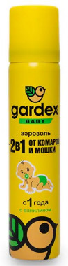 

Аэрозоль от комаров и мошки для детей с 1 года Gardex Baby, 80 мл